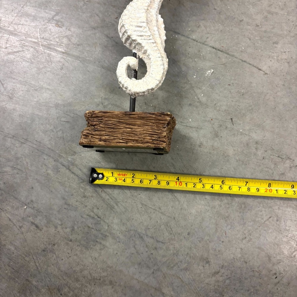 Coastal Seahorse Pillar Candle Holder Ivory Resin Beach Nautical Decor 9" Tall - Picture 8 of 8